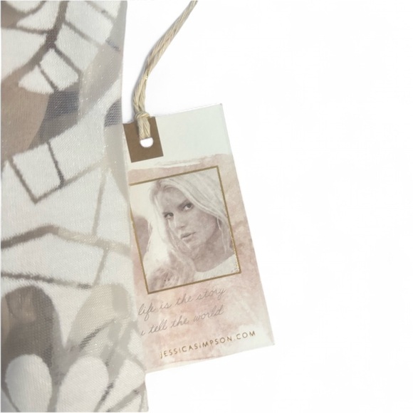 Jessica Simpson White ‎ and Brown Midi Dress - Picture 4 of 4